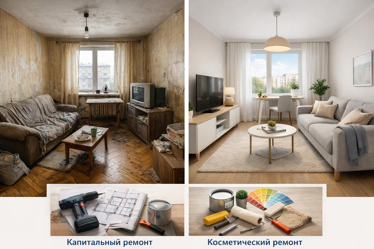 Как понять: косметический или капитальный ремонт подходит для вашей квартиры